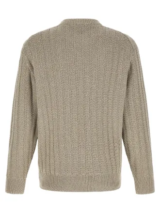 HUGO BOSS Three-Dimensional Jacquard Cotton Sweater - beige