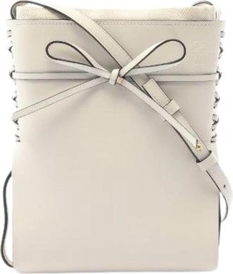 Loewe Pre-owned Ikebana Leren Schoudertas - Dames - Vintage Schoudertas - Beige - ONE Size - Leer - Vintage