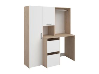 Vente-Unique Mobile Per Lavatrice Appendibiancheria, Armadietti E Colonna Natur. Chiaro E Bianco L157xh184cm - Erkano