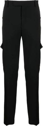 Alexander McQueen Tapered-Leg Militaire Cargo Broek - Heren - Slim Fit Broeken - Zwart - XL - Wol - Broeken