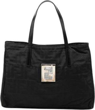 Fendi Pre-owned Tote Bags, female, Black, Size: ONE SIZE Pre-owned Canvas Tote