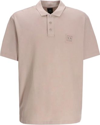 A|X Armani Exchange Polo in cotone con ricamo logo - Toni neutri