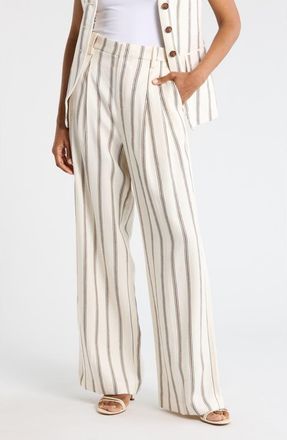 A.L.C. Charles Stripe Linen Blend Pants in Cream Stripe at Nordstrom Rack, Size 00
