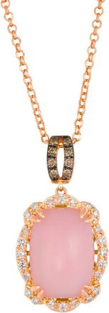 Le Vian Opal 14K Rose Gold 5.56 Ct. Tw. Diamond & Pink Opal Pendant Necklace