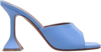 Amina Muaddi Lupita Slipper 95 - Dames - Muiltjes - Blauw - 36 EU - Leer - Schoenen