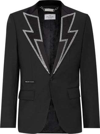 Philipp Plein Blazer Lord Fit met Kristallen - Heren - Blazers - Zwart - S - Katoen - Jassen