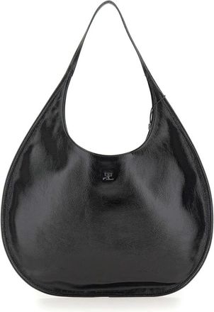 Courr&egrave;ges Flat Naplack - Dames - Schoudertassen - Zwart - ONE Size - Leer - Tassen