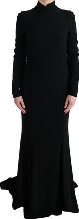 Dolce & Gabbana Womens Long Sleeve Gown Black Crepe viscose - Size EU 40 (Womens)