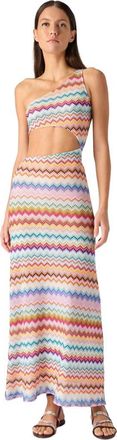 Missoni One-shoulder Cover-up In Lam&eacute; Viscose With Pixel-effect Zigzag Pattern in Multicoloured at Nordstrom, Size 40 It