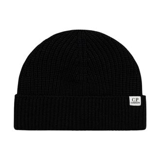 C.P. Company C.p. Company - Merino Wol Vissersmuts - unisex - Accessoires - Zwart - Maat: ONE Size Wol