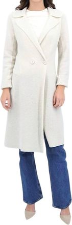La Petite Robe Di Chiara Boni Angelique Wool Lana Coat In Winter White