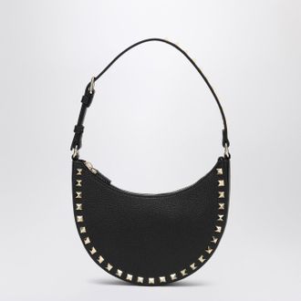 Valentino Garavani Black Rockstud Mini Hobo Bag