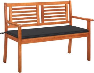 vidaXL Vidaxl - Banco De Jard&iacute;n 2 Plazas Madera Maciza Eucalipto Y Coj&iacute;n 120 Cm