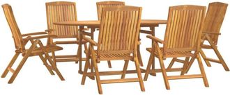 vidaXL Juego De Comedor De Jard&iacute;n 7 Piezas Madera Maciza De Teca Vidaxl