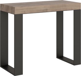 Itamoby Consola Dise&ntilde;o Moderno Extensible 90 X 40 - 300 Cm Madera Metal Tecno Oak