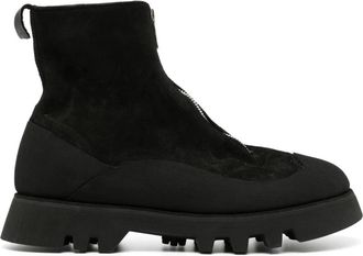 Guidi Ankle Boots, male, Black, 6 UK, Black Leather Zip Boots Chunky Sole