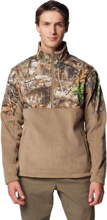 Columbia mens PHG Fleece Overlay II 1/4 Zip, Flax/Realtree Edge, XL