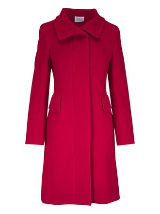 Akris flap-pocket coat - women - Virgin Wool/Polyamide/Cashmere - 12 - Red