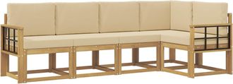 vidaXL Conjunto De Sof&aacute;s De Exterior 5 Uds. Y Beige Vidaxl