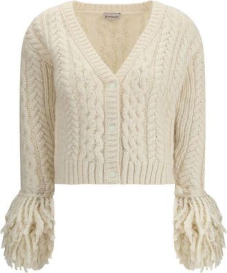 Moncler Beige Alpaca Vicugna Pacos Womens Cardigan