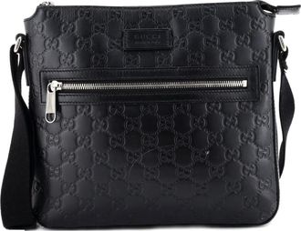 Gucci Signature Zip Messenger Bag Guccissima Leather Small crossbody bag - Zwart