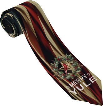 Generic MenS Necktie Merry Yule Wiccan Pagan Ties For Men Classic Soft Work Tie, For Graduation Uniforms, Birthday, Daily Use