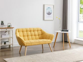 Vente-Unique Divano 2 posti in Tessuto Giallo senape - CASERTA