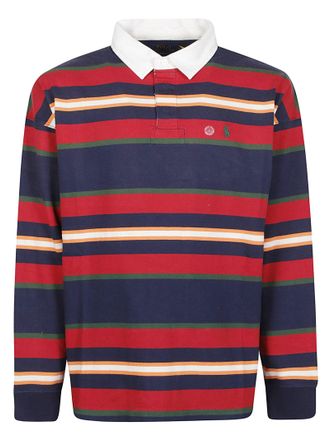 Polo Ralph Lauren Long Sleeve Rugby Polo Striped Cotton Polo Shirt