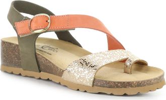 Bos. & Co. Luissa Slingback Platform Wedge Sandal in Moss/Orange/Gold at Nordstrom, Size 10-10.5Us