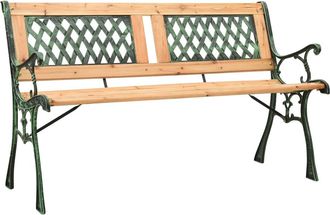 vidaXL Banco De Jard&iacute;n Hierro Fundido Y Madera De Abeto Maciza 122 Cm Vidaxl