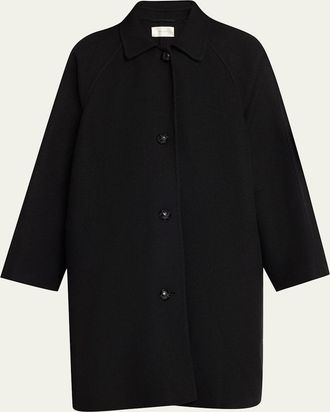 The Row Ina Wool-Cashmere Single-Breasted Car Coat