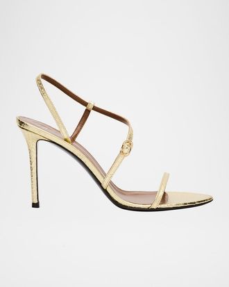 Giuseppe Zanotti Snakeskin Ankle Strap Stiletto Sandals