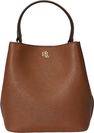 Ralph Lauren Compact Crosshatch Leather Bucket Bag