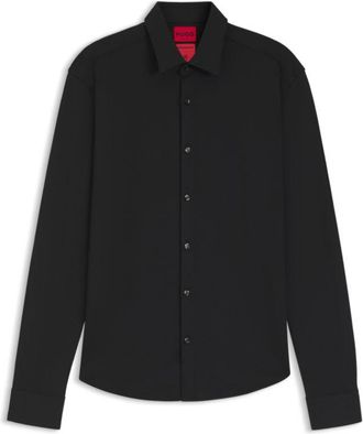 HUGO BOSS Slim-fit shirt in performance-stretch jacquard