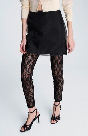Kenneth Cole Sheer Lined Miniskirt in Black at Nordstrom, Size 12