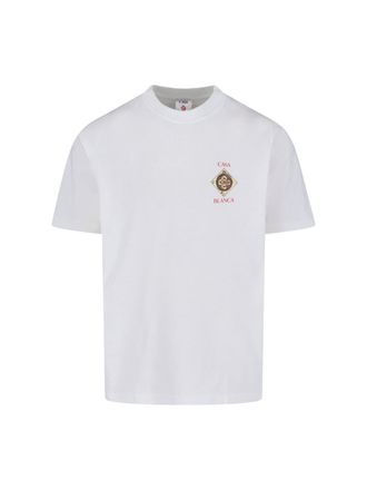 Casablanca Minimalist Organic Cotton T-Shirt with Graphic Logo