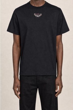Off-white Mens Black Cotton Short Sleeve Crewneck Shirt, Size M