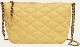 Saint Laurent YSL Quilted Leather Hobo Bag