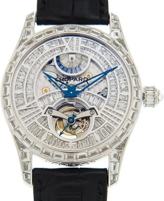 Chopard L.U.C Quattro Tourbillon Hand Wind Diamond Silver Dial Mens Watch 171921-1001