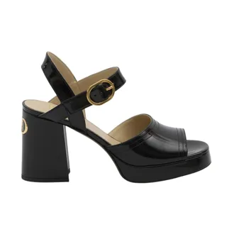 Valentino Garavani Schoenen, Dames, Zwart, 40 EU, Leer, Fawcette Platform Sandaal