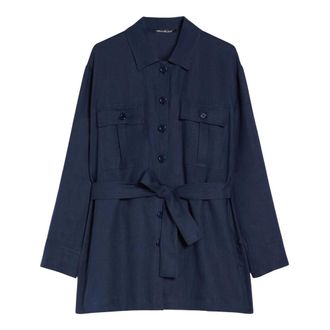 Pennyblack Dames, Blouses & Shirts, Blauw, Maat: 2XL Linnen