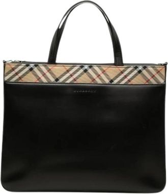 Burberry Pre-owned Satchel - Dames - Vintage Shopper - Zwart - ONE Size - Leer - Vintage