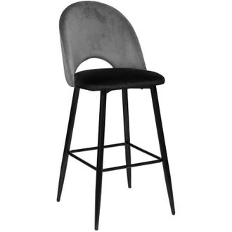 Atmosphera Atmosphera - Silla De Bar Kara - Gris Pizarra - Terciopelo Cr&eacute;ateur DInt&eacute;rieur