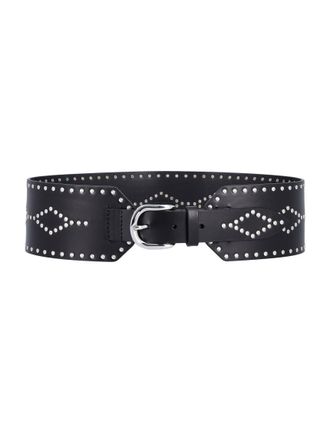 Isabel Marant Black Studded Buckle Belt