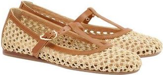 Ancient Greek Sandals Aerati T-Strap Raffia Flat in Natural at Nordstrom, Size 10Us