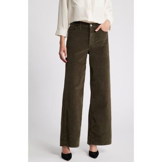 Frame Denim Le Slim Palazzo Corduroy Pants in Rich Military at Nordstrom Rack, Size 24