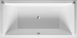 Duravit Ba&ntilde;era Duravit Starck Rectangular 2000x1000 Mm Con Dos Inclinaciones Dorsales, Con Un Reposacabezas, De Acr&iacute;lico Sanitario, Blanco