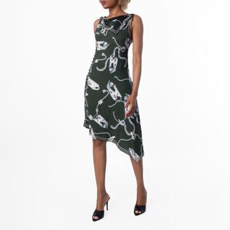 Burberry Knight Hardware Printed Sleeveles Dress, Brand Size 10 ( US Size 8 )