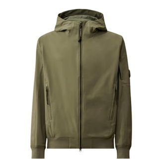 C.P. Company Light Jackets, male, Green, Size: S Light Shell-R Hooded Jacket Laurel Wreath