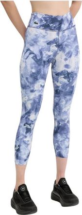 Lacoste Ultra Dry Printed Stretch Sport Leggings - Dames - Broeken - Blauw - Maat: XS Taf